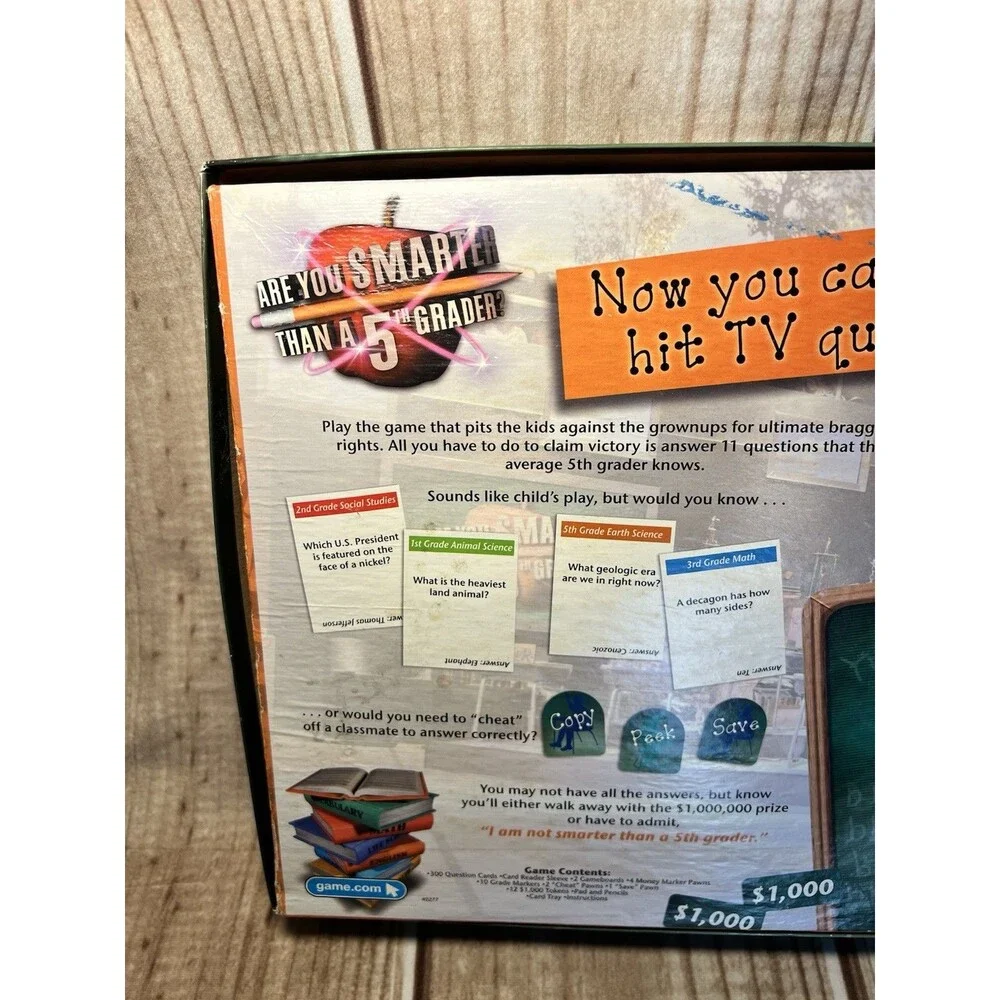 Are You Smarter Than a 5th Grader Board Game Parker Brothers 2007 Edition